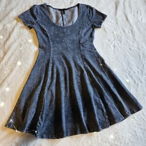 2 for $15 Gray Denim Washed Skater Dress